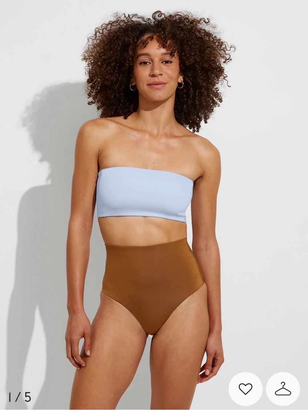 Left On Friday | Tubular Top in Blue Skies Strapless Bikini Top - Size Large